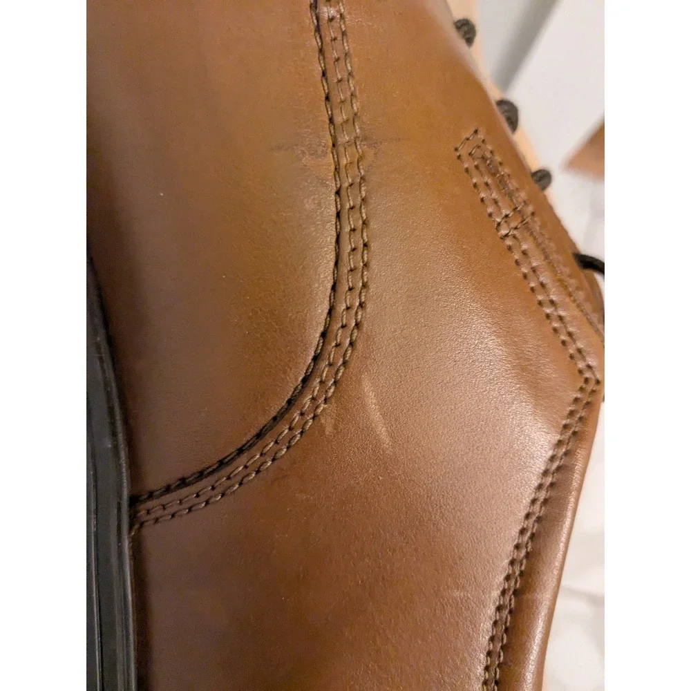 Clarks Tilden Walk Dark Tan Leather Dress Shoes Men's Size 14 M New‎ In Box